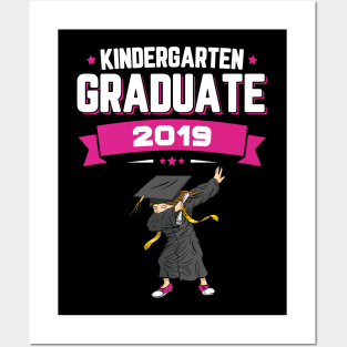 Dabbing Kindergarten Graduate Class Of 2019 Girls Posters and Art